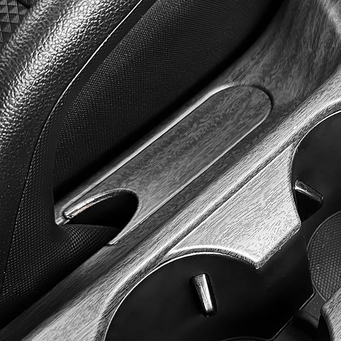 2PCS Cup Holder Trim Cover Compatible with Kia Soul 2020-2026 Accessories,Not for Electronic Handbrake Version (Wood Grain)