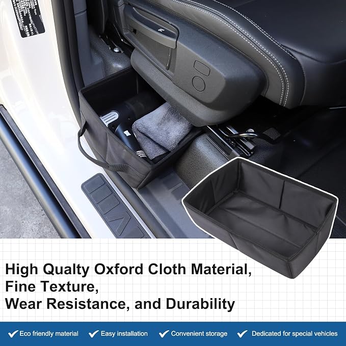 Compatible with Ineos Grenadier 2020-2024 Under Seat Storage Tray, Customized Oxford Cloth Driver Passenger Underseat Hidden Organizer Tool Box Organizer with Anti-slip and Handle (1PCS)