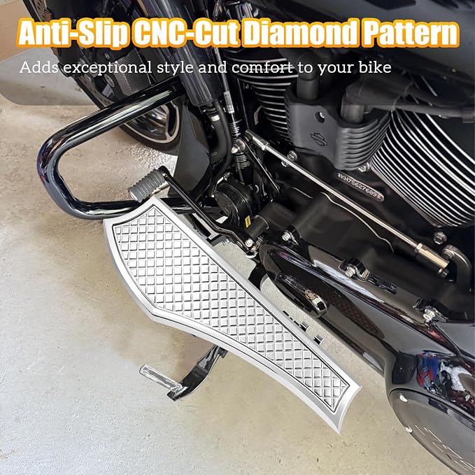 Driver Anti-Slip Stretched Floorboards Foot Pegs for Harley Touring Road King,Road Glide,Street Glide,Electra Glide,Ultra 1986-2025 & Softail Fat Boy,Street Bob Fat Bob,Breakout 86-2017