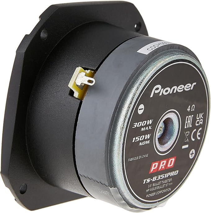 PIONEER P.R.O. Series TS-B351PRO 3.5” Tweeters (Pair) – 250W Max, Perfect for high-SPL Builds and pro-Level car Audio, Bullet Style Tweeter