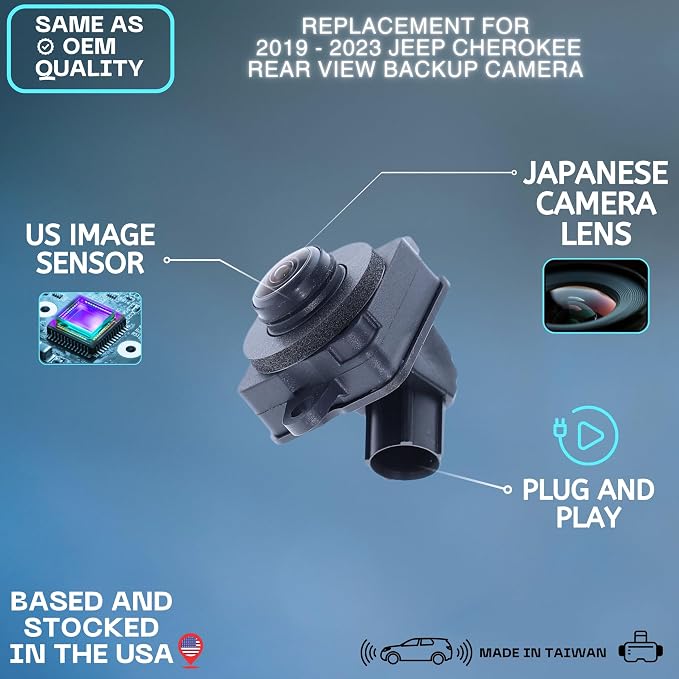 Backup Camera Replaces for 2019 2020 2021 2022 2023 Jeep Cherokee OE Part # 68360986AD 68360986AC