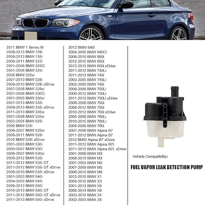 OEM Fuel Vapor Leak Detection Pump - Compatible with BMW 1/3/5/6/7/X/Z Series 0261222018, 16137193479 - Replacement for EVAP System