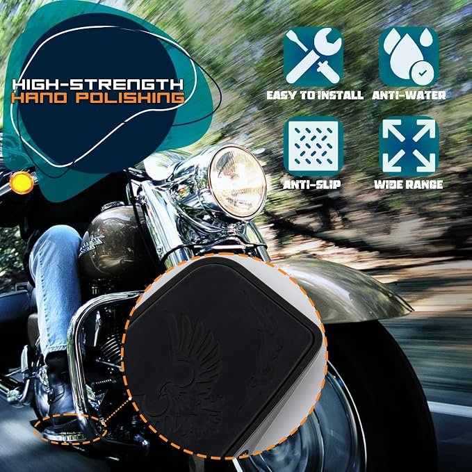 Front Rear Rider Passenger Floorboard FootPeg for Victory Cross Country Hammer Vegas 8-Ball Kingpin Indian Chief Dark Horse Chieftain Springfield etc (Eagle, Gloss Black)