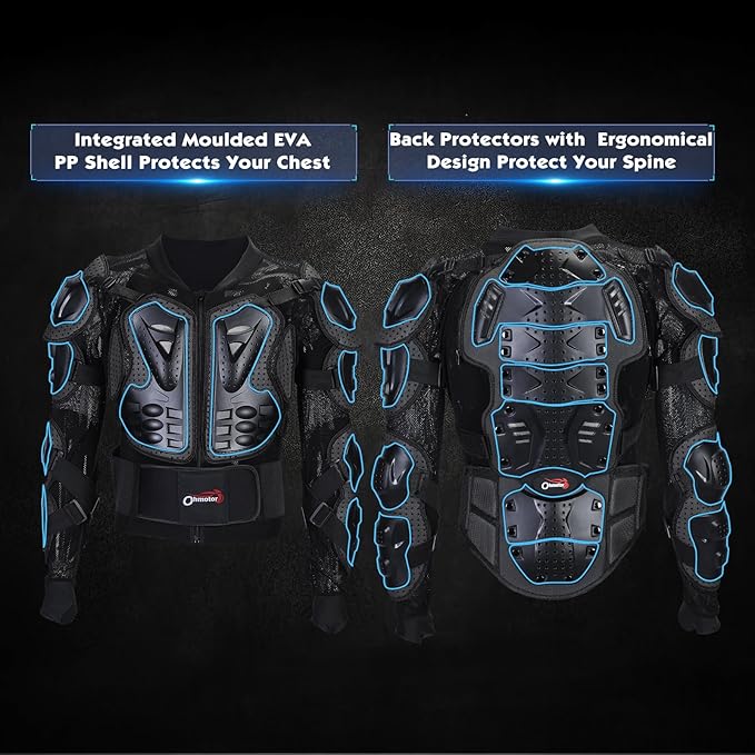 OHMOTOR Motorcycle Body Protective Jacket Armor Men, Motocross Riding Protective Gear,ATV Dirt Bike Chest Spine Protector