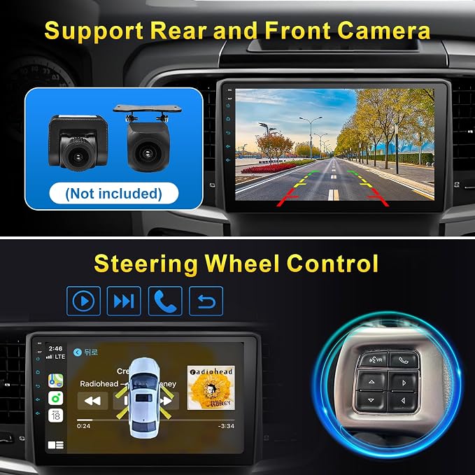 8 Core 4+64G Car Stereo Radio for Dodge RAM Upgrade 1500 2500 3500 2013 2014 2015 2016 2017 2018 with Wireless CarPlay and Android Auto,9 inch Touch Screen Radio Replacement (Only fit Manual AC)