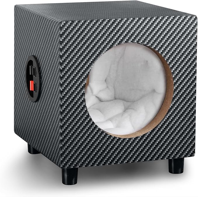 6.5in Speaker Enclosures, Premium Wooden Car Box Speaker Cabinets w/Sound-Absorbing Cotton & Speaker Spikes Pads Mat, American Car Audio Enclosures for Great Sound Quality for Home, Vehicle