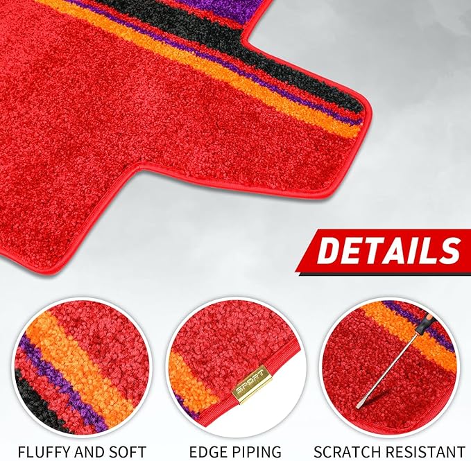 Red Floor Mats Protectors Floor Liners Compatible with for Corvette C8 Coupe 2020-2026 Accessories All Weather Anti-Scratch Wear-Resistant Floor Protection Carpet Foot Pad