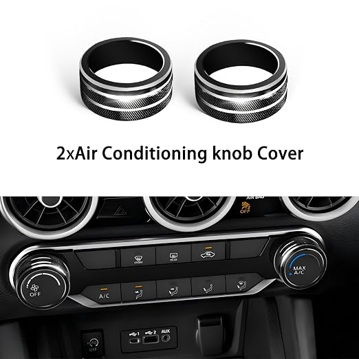 for Nissan Sentra 2025 2024 2020-2023 Accessories Knob Cover Set - Volume Tune Knob Covers, Air Conditioner, Air Vent Outlet Rings/Covers Push Start Stop Button Ring Trim for Sentra, 12Pcs (Black)