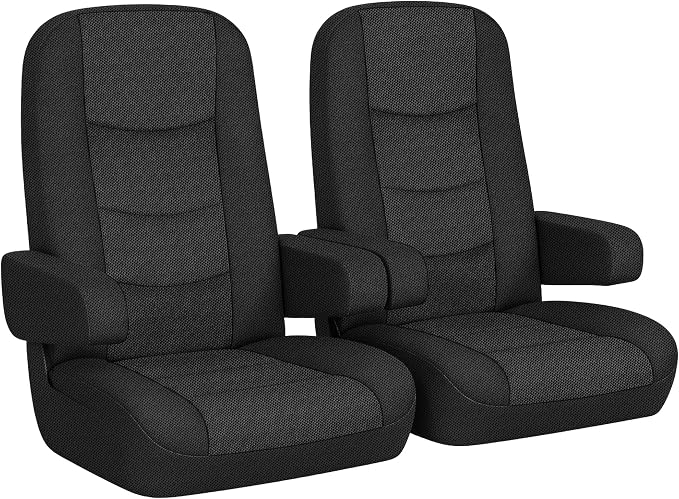 RV Seat Covers for Captains Chairs 2 Pack Class A Motorhome Seat with Arm Rest Covers Universal Fit Non-Slip Breathable Mesh Knit Black