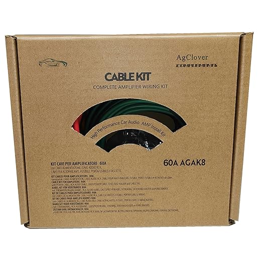 8 Gauge CCA Amplifier Wiring Kit 800W Power Handling Complete Amp Installation Kit for High-Performance Car Audio Systems, Delivers Clean Power to Subwoofers, Speakers & Head Units AGAK8
