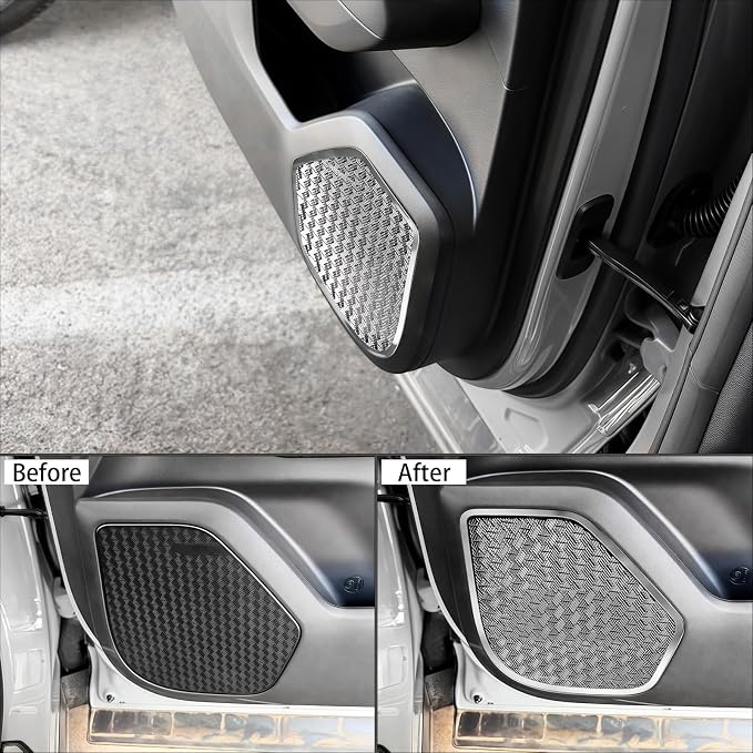 Stainless Steel Car Door Speaker Cover Car Interior Chrome Car Door Speaker Decor Cover Set Compatible with Kia Telluride 2027 Accessories (Silver)