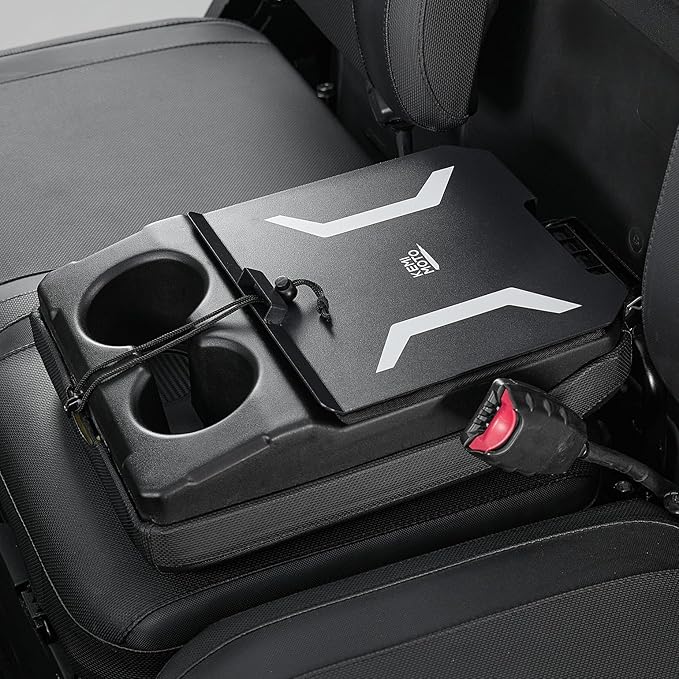 KEMIMOTO UTV Center Console Cover No Drilling Rust-proof Aluminum Plate Compatible with CFMOTO UFORCE 1000 /UForce 1000 XL 2019-2025 With Mesh Bag Accessories Parts(Not include cup holder)