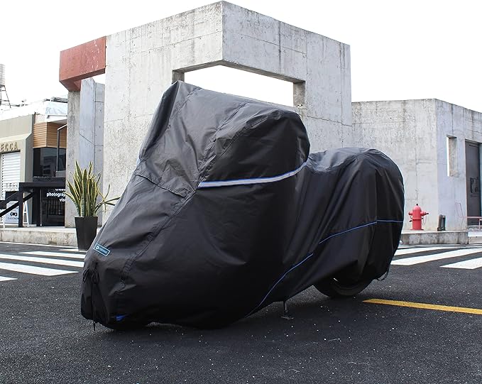 FENRIR 420D Oxford Cloth 88.6" 225CM Motorcycle Cover Exhaust Pipe Anti-Scalding Waterproof Outdoor Outside Storage for Naked Sprot Supermoto Motocross Cruise Street Bike Supersport Scooter Dirt Bike