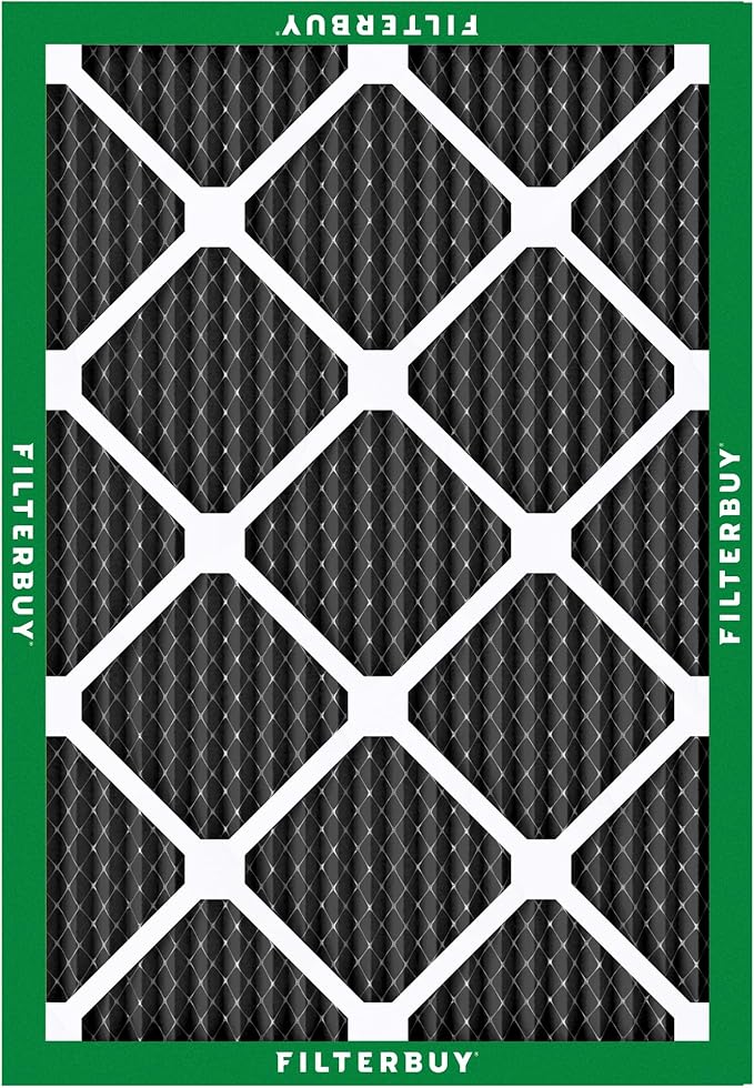 Filterbuy 20x22x1 Air Filter MERV 10 Odor & Allergy Defense with Activated Carbon (1-Pack), Electrostatic Pleated HVAC AC Furnace Filters Replacement (Actual Size: 19.50 x 21.50 x 0.75)