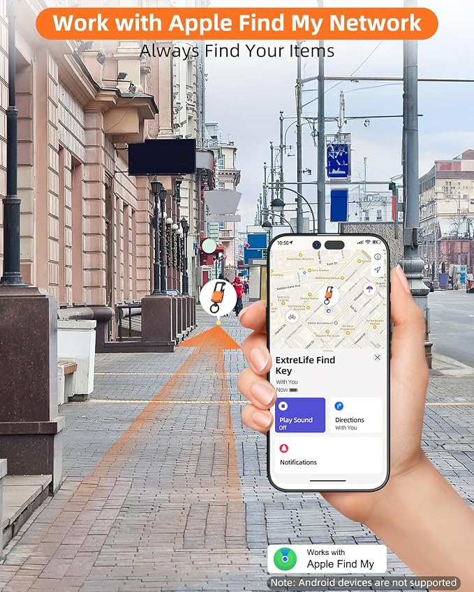 ExtreLife Keychain, Works with Apple Find My, Bottle Opener, Carabiner Car Key Chains with Gps Tracker