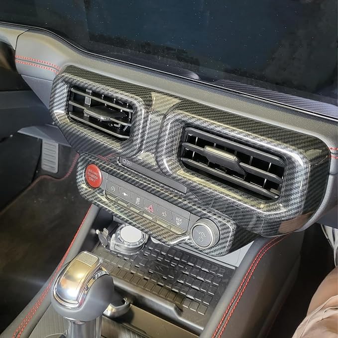 Carbon Fiber Center Console AC Air Vent Cover Compatible with Ford Mustang 2024 2025