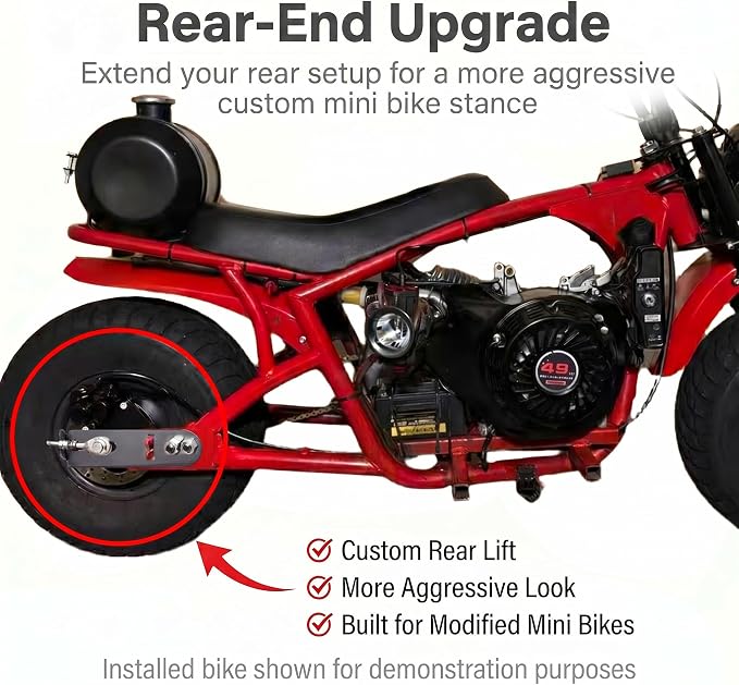 Mini Bike Bolt On Stretch Tab For Coleman B200R B200C B200V RB200 Realtree RT200 MEGA moto B212 MAX (Stock height)