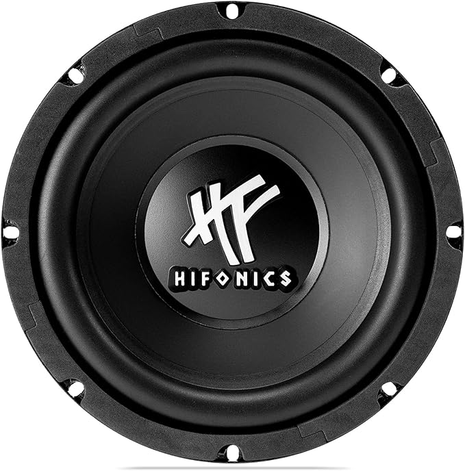 Hifonics HFX8D4 8 Inch Round Subwoofer, 250 Watt Max 125 Watt RMS Single Speaker for Cars and Vehicles, 4 Ohm, Heavy Gauge and Powder Coated, Black