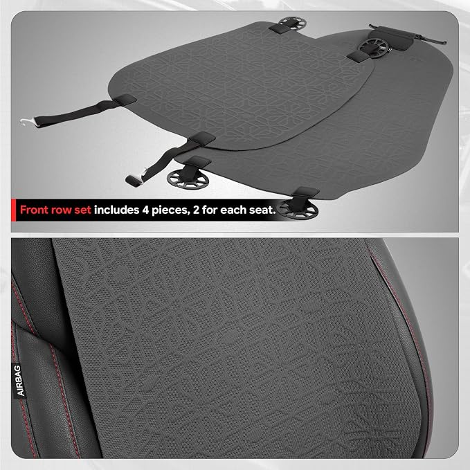 Protex Series Front Row Set Seat Covers Woven Polyester Universal for Cars Trucks SUV, Grey, CA-SC-PROTEX-F-GY