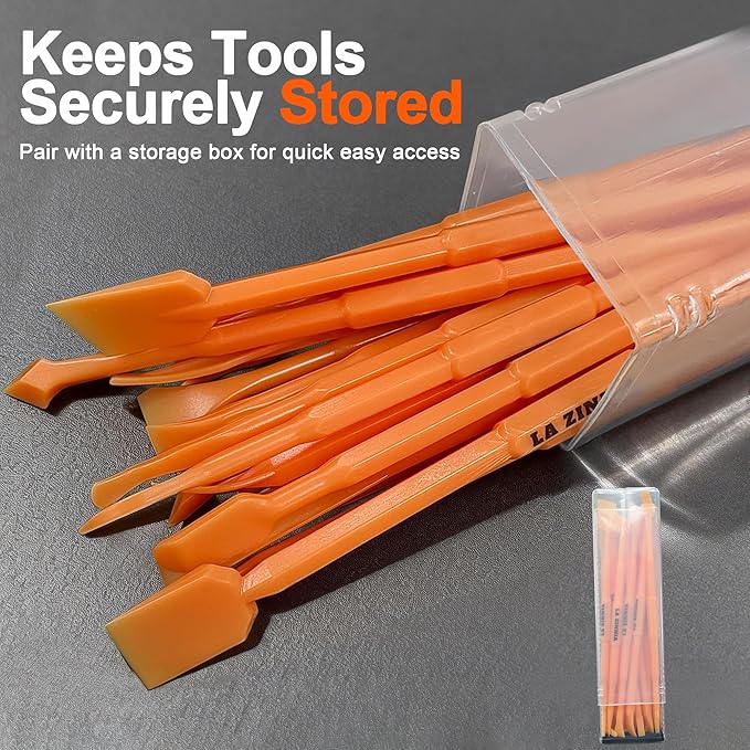 20PCS Delicate Pickup Tool Set, Non-Marring Scraper & Pry bar Kit, Multifunction Double-ended Mini Pick and HookTools, for various jobs detail clean, separating small parts, remove trim clips…
