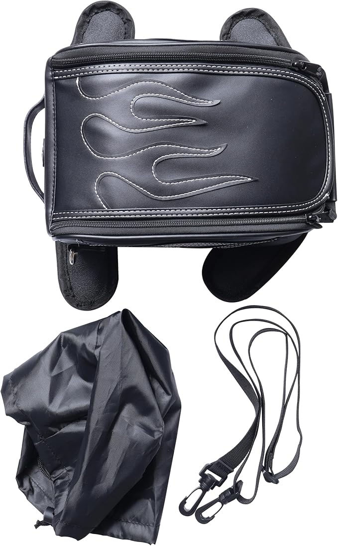 Universal Motorcycle Tank Bag Waterproof with Heavy Duty Strongest Magnetic Mount Gas Tank Bag Tool Bag Saddlebags for Harley Sportster Fatboy Dyna Softail Touring Honda Yamaha Suzuki Kawasaki