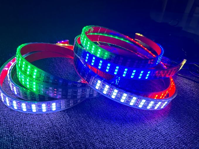 6PCS 5FT 1.14Meters 60" Triple Row RGB Dream Color Chasing LED Light Strips, Waterproof Underglow Kit with App & Remote Control, Compatible with Polaris Slingshot, Ryker, Trucks & SUV