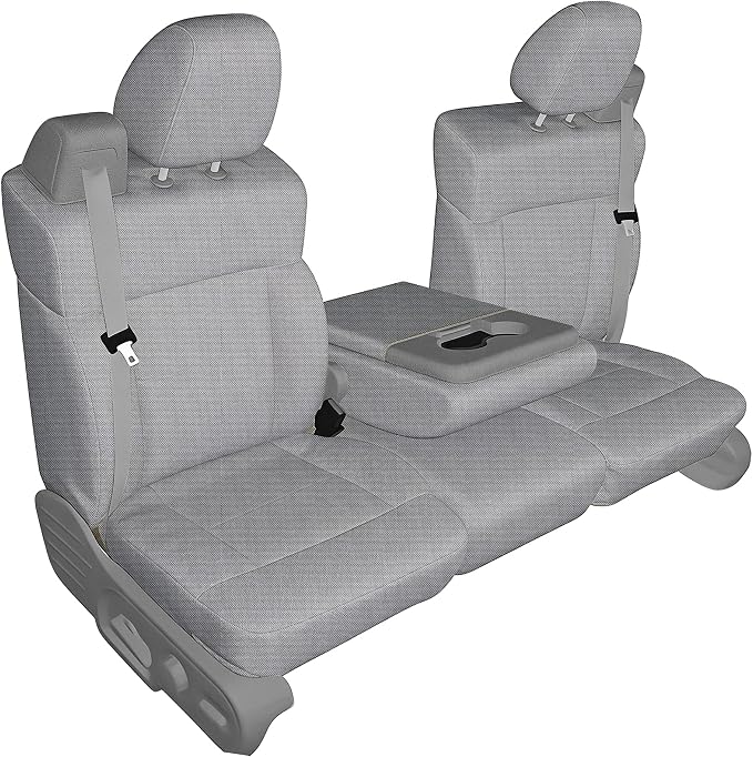 Heavy-Duty Knit Seat Covers for Ford F150 XLT Super Cab 2004 2005 2006 2007 2008 Front Bench Durable Fabric Protection - Gray