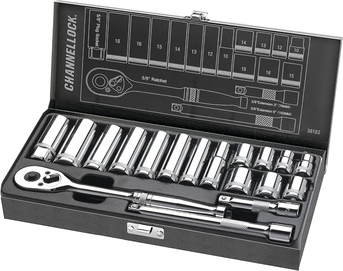 Channellock 38182 3/8" Drive Metric Socket set, 18 Piece
