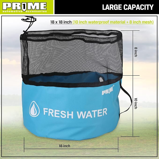 PR1ME 4 Pack Waterproof RV Hose Bag Storage, Utility Bag for Sewer Hose, Camper and RV Accessories, 4 Colors for Sewer and Fresh Water Hoses, Electrical Cords, Camper Tools Accessories
