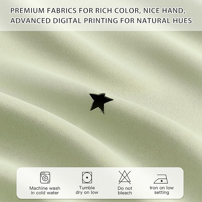 XiDi Sage Green Blackout Curtains for Girls Bedroom Living Room 63 Inch Length 2 Panels Thermal Insulated Room Darkening Grommet Window Drapes for Nursery Kids Boys Light Green W34 x L63