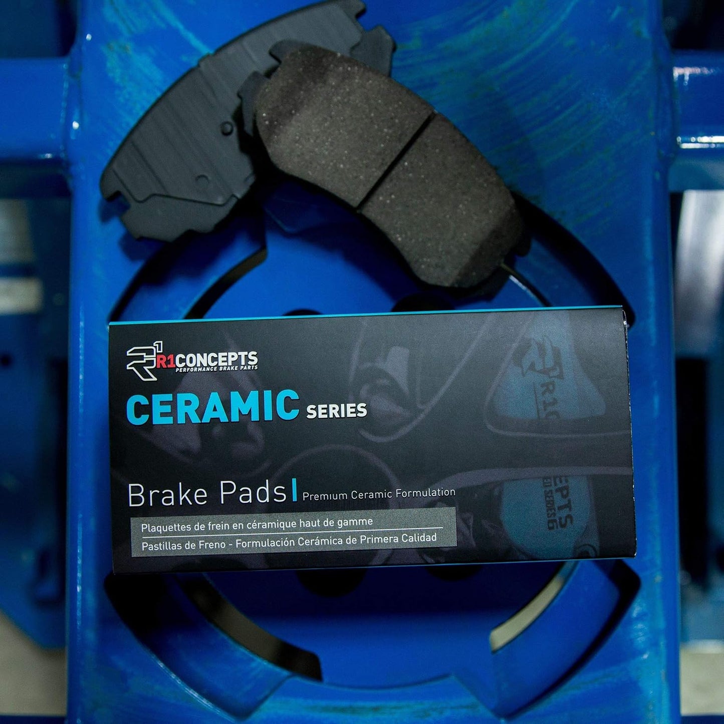 R1 Concepts Front R1 Concepts Ceramic Series Brake Pad With Rubber Steel Rubber Shims