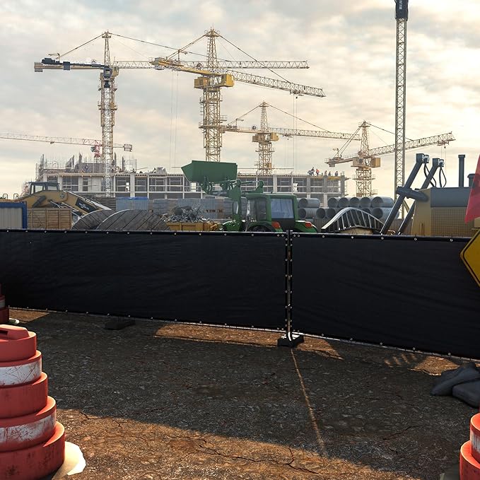 ColourTree Customized Size Fence Screen Privacy Screen Black 4' x 193' - Commercial Grade 170 GSM - Heavy Duty - 3 Years Warranty - Cable Zip Ties Included