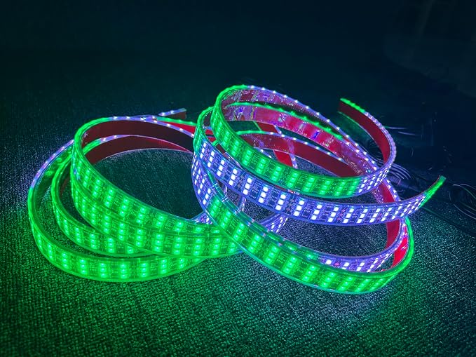 6PCS 5FT 1.14Meters 60" Triple Row RGB Dream Color Chasing LED Light Strips, Waterproof Underglow Kit with App & Remote Control, Compatible with Polaris Slingshot, Ryker, Trucks & SUV