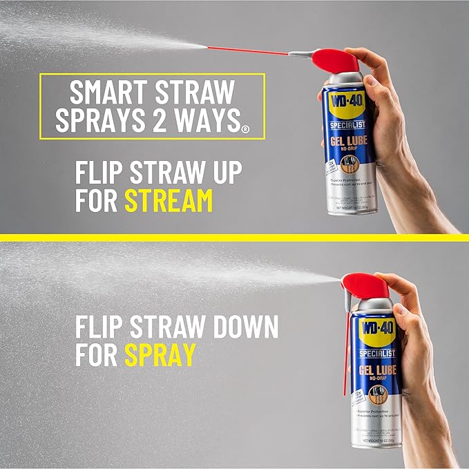 WD-40 Specialist Gel Lube with SMART STRAW SPRAYS 2 WAYS, 10 OZ [6-Pack]