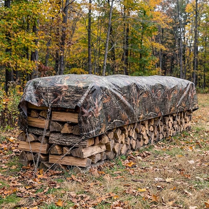 Heavy Duty 9 Mil Tarp Cover Waterproof UV Resistant Tarpaulin Used for Outdoor, Hunting, Camping, Backpacking, Canopy Tent, Ground Tarp, Cover Boat, Motorcycles, Roofs, Wood