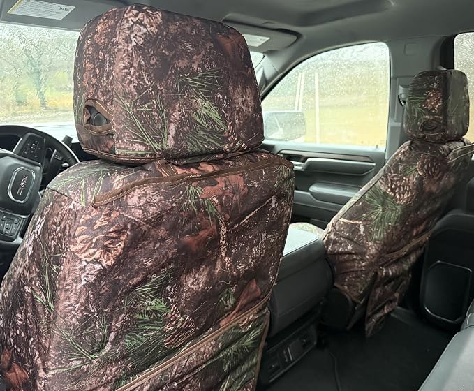 Durafit Seat Covers C2015-MPC Mixed Pine Camo Endura Seat Covers for 2020-2025 Chevy Silverado Front Buckets, Adjustable Headrest, Manual or Electric Seats. No Center seat.