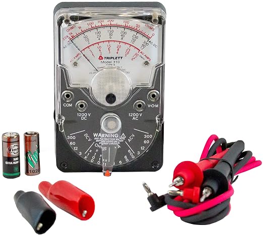 Triplett 3018 Model 310 Hand-Sized Analog Multimeter with Certificate of Calibration to NIST - AC/DC Voltage, DC Current, Resistance