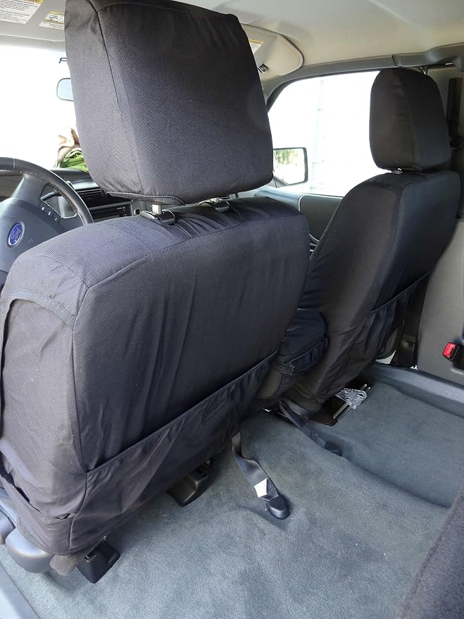 Durafit Seat Covers,F473-C1, Compatible with 2010-2012 Ford Ranger 60/40 Waterproof Seat Covers with Adjustable Headrests, Black Endura. Complete Protection. Fits Like a Glove. Save Now