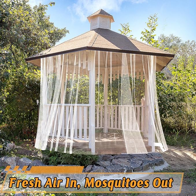 2Pcs 13x10ft Mosquito Net - Mesh Netting for Patio Skin and Plants Protection, Garden Bird Bug Screen, White