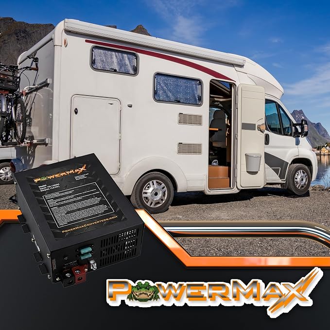 PowerMax PM3-45 Power Supply, AC to DC Converter 110/120 VAC to DC 0-12 Volt 45Amp, Battery Charger with 3 Stage Smart Charging Mode, Built-in Cooling Fan and LED Indicator Light, Lithium Compatible