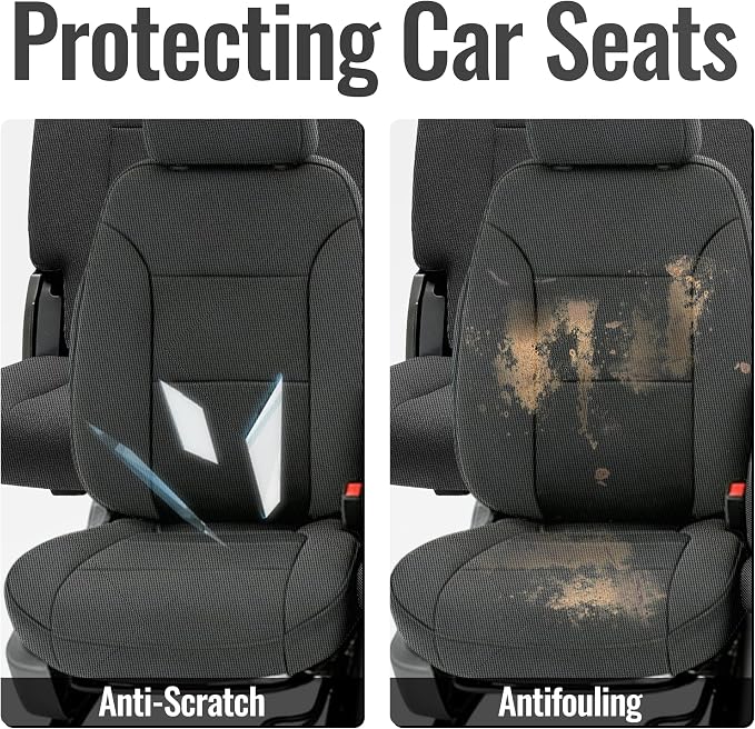 Thickened Composite Fabric Front & Rear Seat Covers for Chevy Silverado GMC Sierra 1500 Crew Cab 2019-2026 Durable Cloth Composite Foam with Headrest and Console Covers- Black