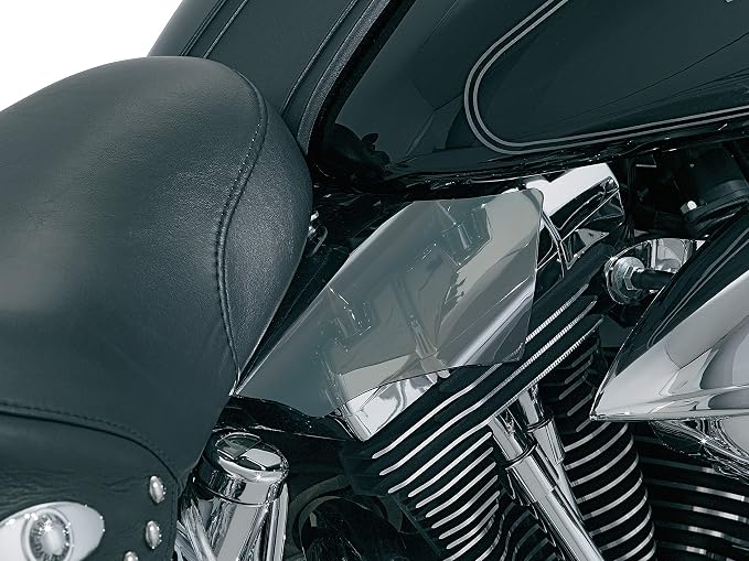 Kuryakyn 1186 Motorcycle Accessory: Heat Deflector Saddle Shields for 2000-17 Harley-Davidson Softail Motorcycles, Reflective Smoke, 1 Pair