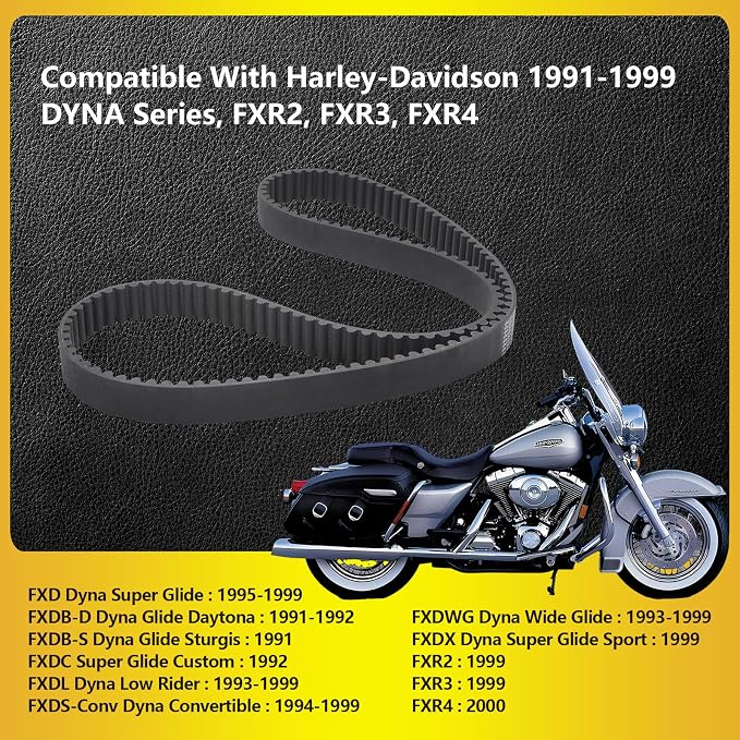 Drive Belt Replace 40015-90 Compatible with Harley-Davidson 1991-1999 DYNA Series, FXR2, FXR3, FXR4, 133T, 1.5 Inch Width