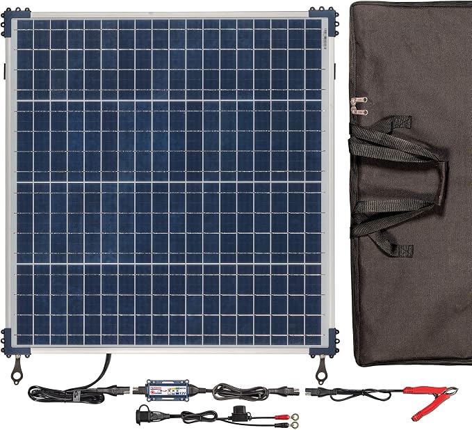 Optimate Solar 60W Travel kit, TM523-6TK, 6-Step 12V 5A Weatherproof Solar Battery Saving Charger & maintainer