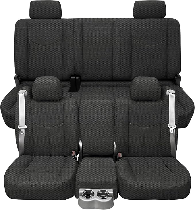 Front and Rear Seat Covers for Chevy Silverado & GMC Sierra 1500 1999-2006 & Classic Composite Sponge Fabric Soft Breathable Comfortable - Black