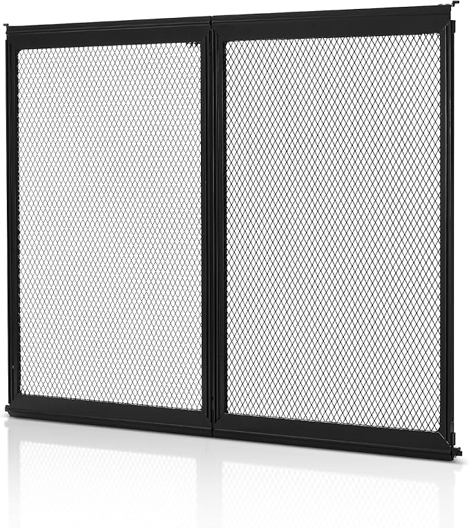 VEVOR RV Screen Door Protector, 24.5 x 20 inch Door Grille, Easy to Install and Disassemble, Reinforced Breathable Protective Mesh, Aluminum Alloy Camper RV Entry Protector for Pet Protection, Black