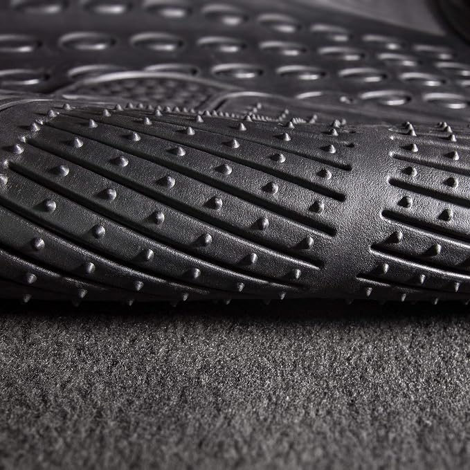 FH Group Car Floor Mats - Heavy-Duty Rubber Floor Mats for Cars, Universal Fit Rear Set, Trimmable Automotive Floor Mats, ClimaProof Floor Mats For Most Sedan, SUV, Truck Floor Mats Beige