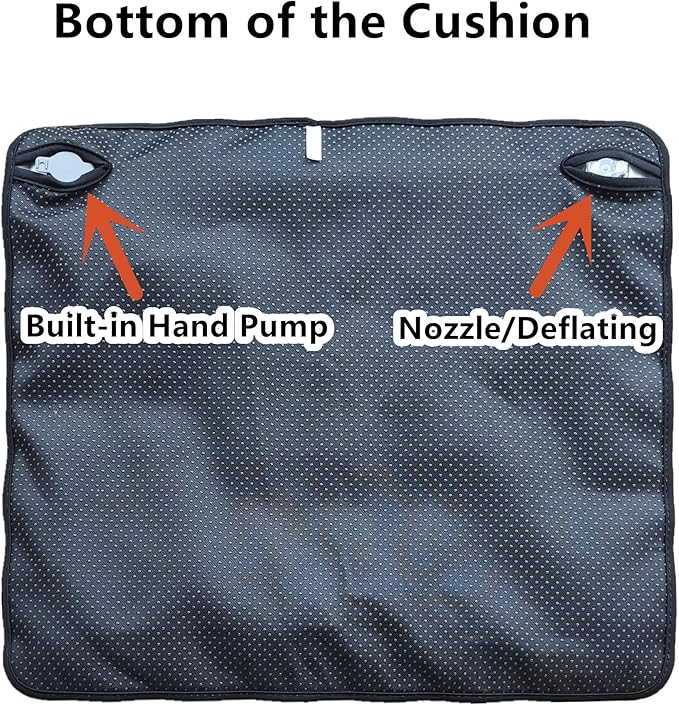 Inflatable Sonndur Travel Seat Cushion, Built-in Air Pump Car Airplane Chair Cushion for Long Flight Driving Sitting, Office Chair Wheelchair, Pressure Sore Relief, for Sciatica,Coccyx & Buttock SC01