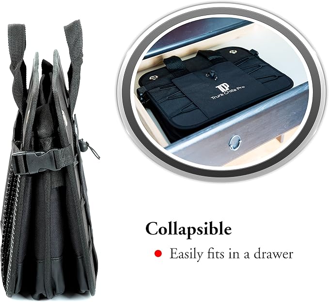 TRUNKCRATEPRO Save 16 per cent off Bundle of 3 collapsible portable multi compartments car trunk organizer for men and women (Gray, black and red)