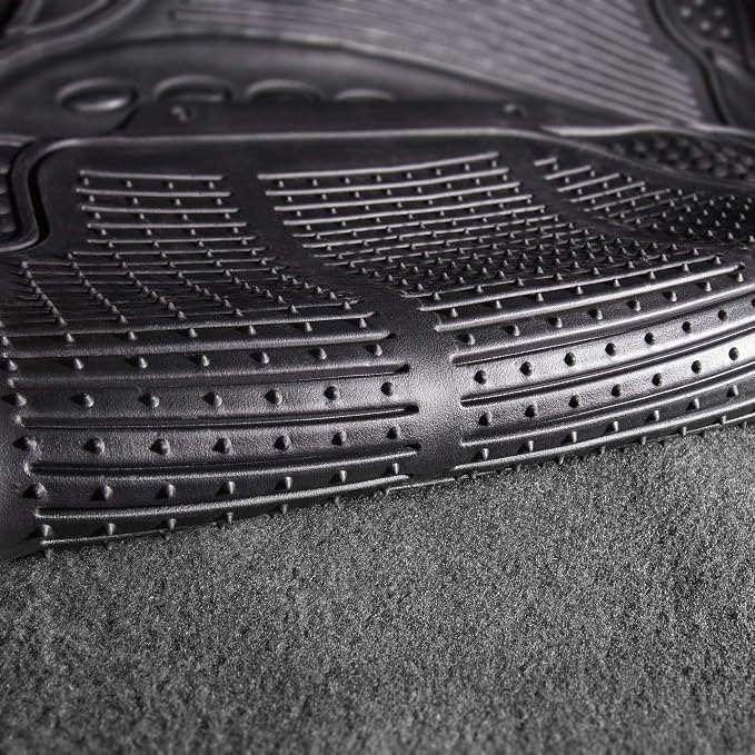 FH Group Car Floor Mats - Heavy-Duty Rubber Floor Mats for Cars, Universal Fit Rear Set, Trimmable Automotive Floor Mats, ClimaProof Floor Mats For Most Sedan, SUV, Truck Floor Mats Beige
